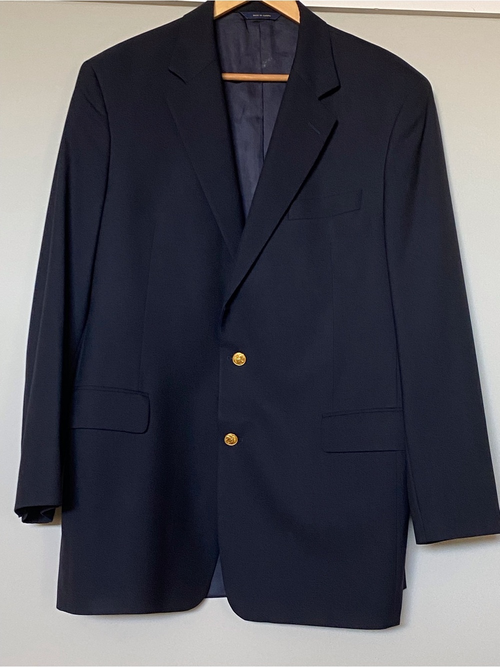 Brooks Brothers Loro Piana Navy Wool Blazer